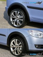 Auto tuning: Lemy blatníků - černý desén Roomster facelift